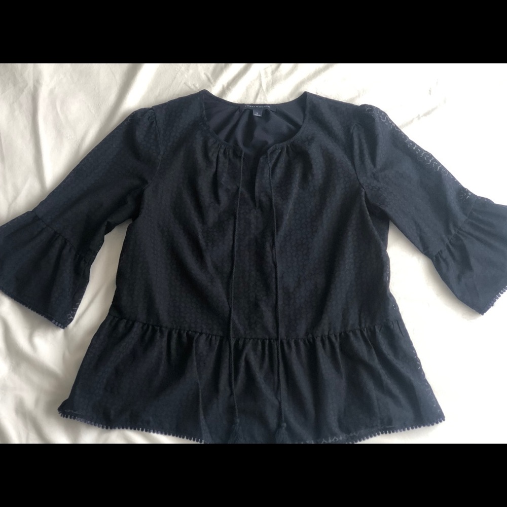 Tommy Hilfiger - Navy Medium Peplum Blouse - Picture 4 of 4